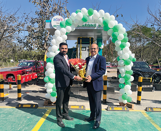 ATEL team member along with Mr JS Ranawat, Additional Commissioner, CGST at the inauguration of EV Charging Station at Indore Airport